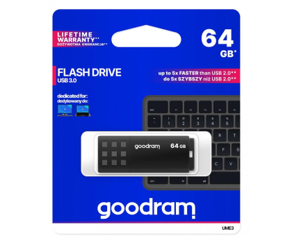 Nośnik pamięci Pendrive GOODRAM UME3 64GB USB 3.2 Czarny
